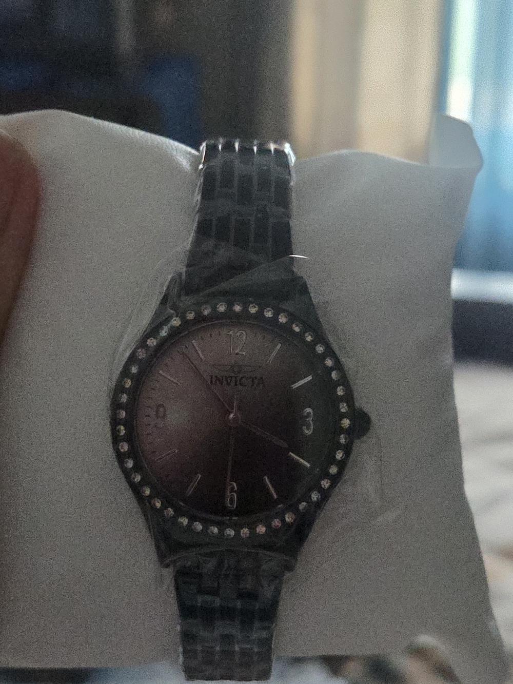 Invicta Women's Black and Purple Gradient Crystal-Accent Watch 7 Inch Band. NWT